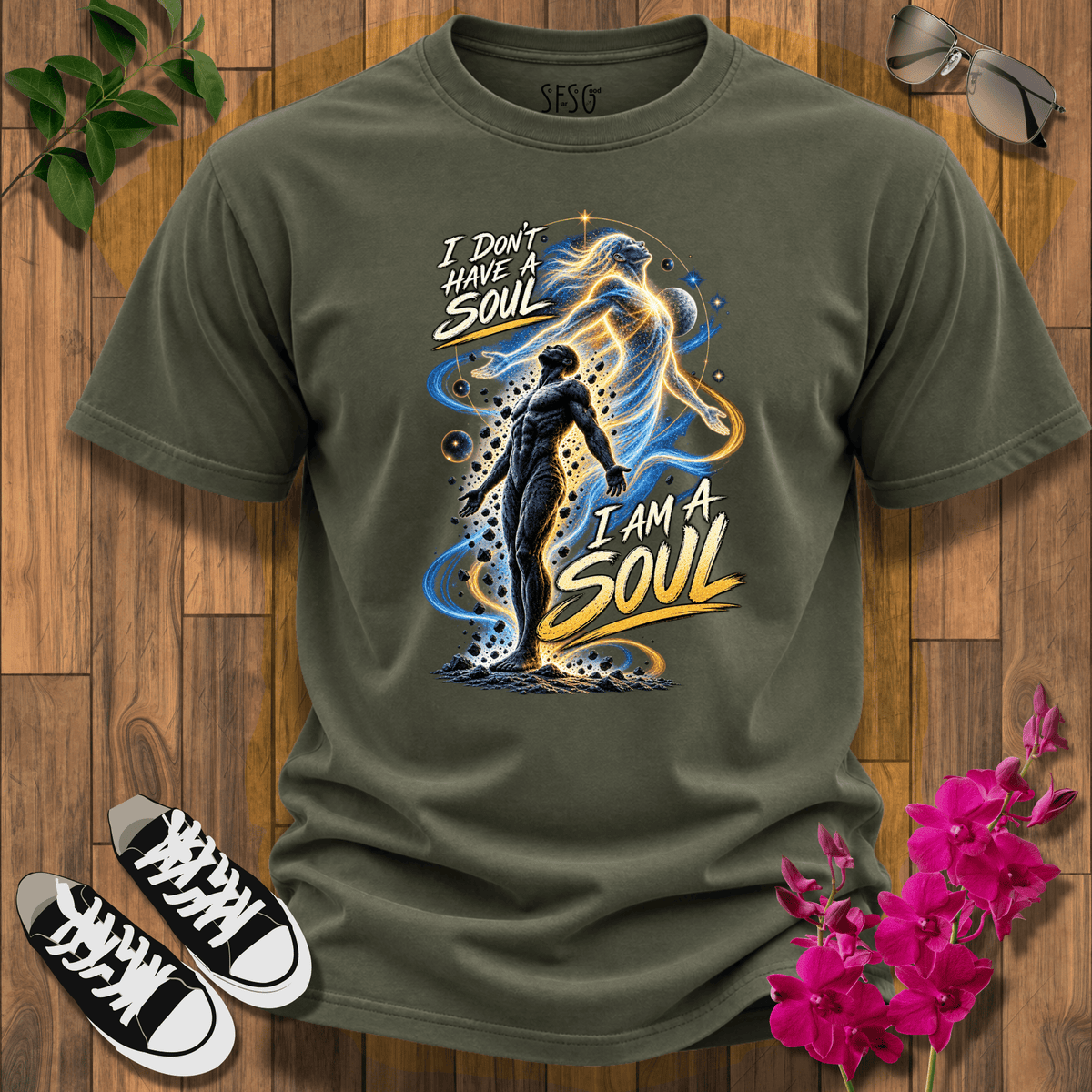 I am a Soul T-Shirt-Spiritual Energy Tee — "What I Think I Become" Meditation Graphic T-Shirt