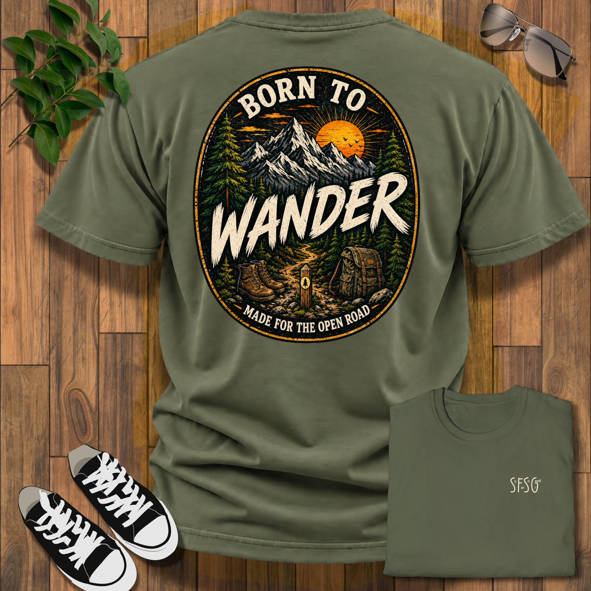 Born To Wander T-Shirt — Casual Everyday Black Tee