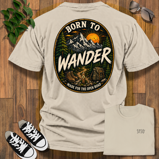 Born To Wander T-Shirt — Casual Everyday Black Tee
