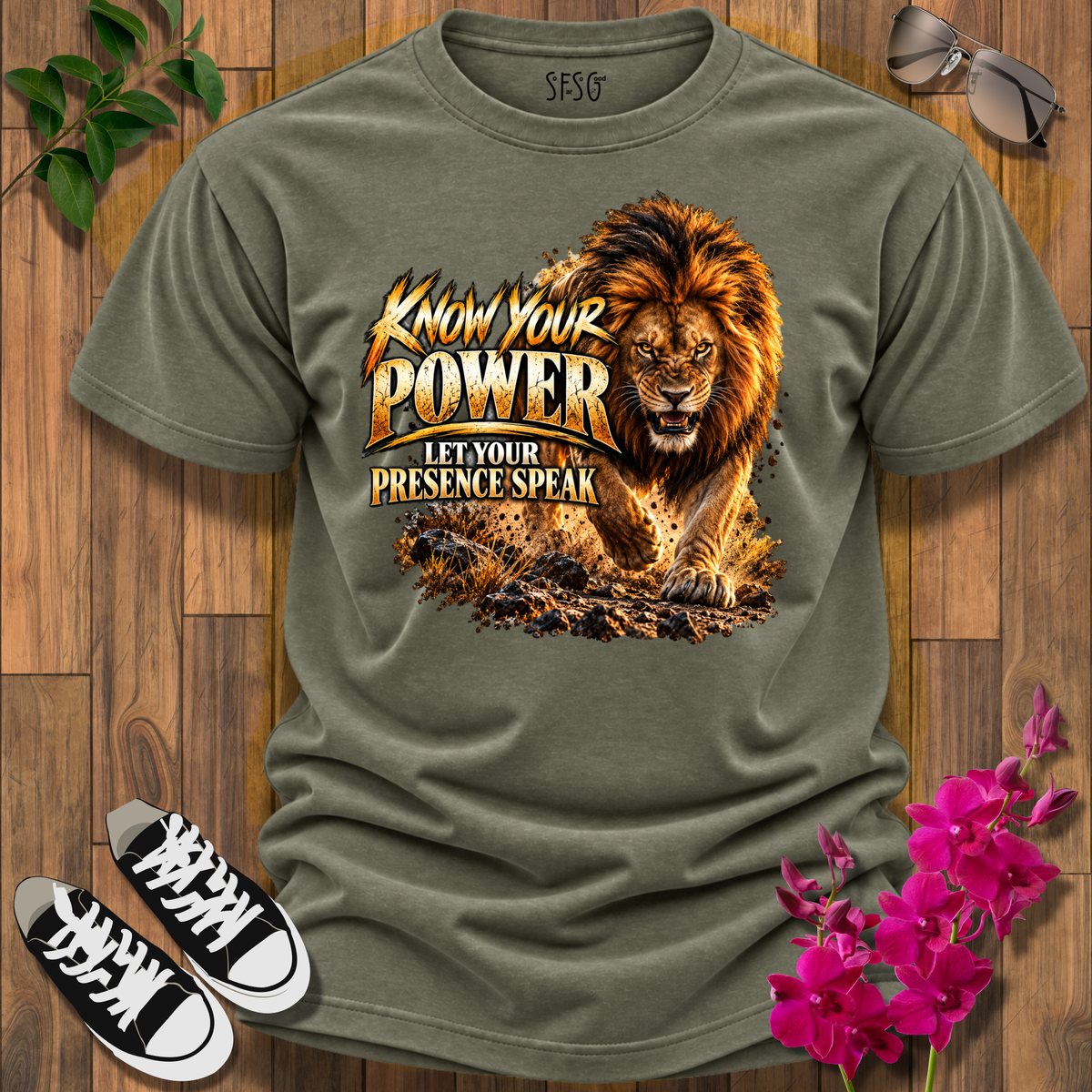 Lion 'Know Your Power - Let Your Presence Speak' T-Shirt