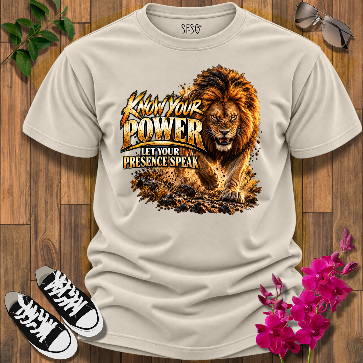 Lion 'Know Your Power - Let Your Presence Speak' T-Shirt