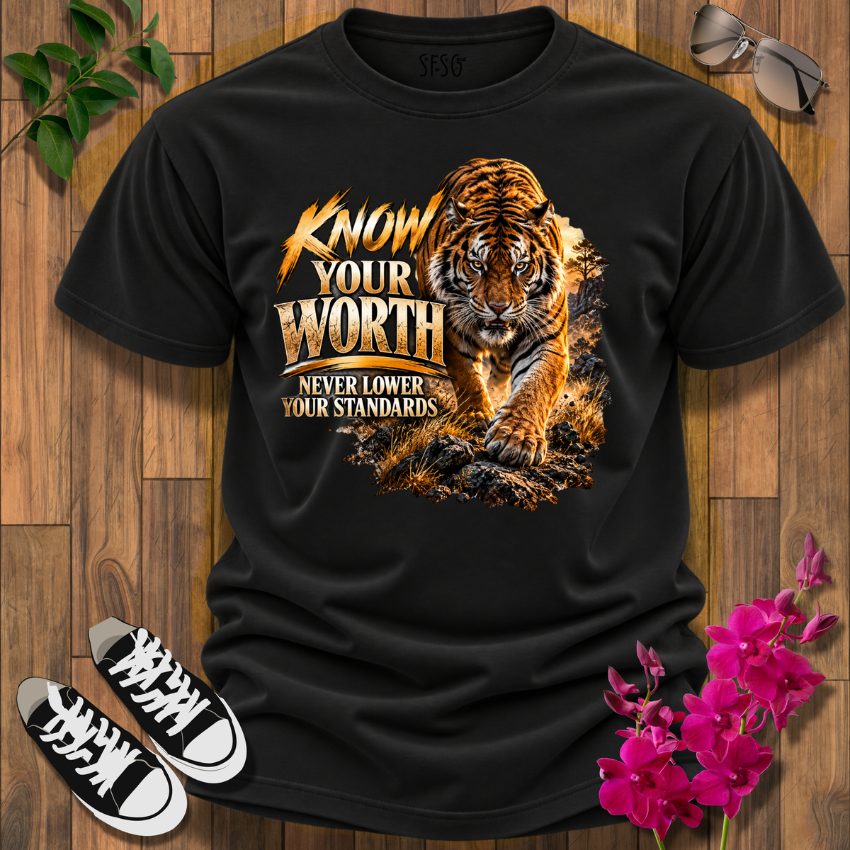 "Tiger" T-Shirt Never Lower Your Standards