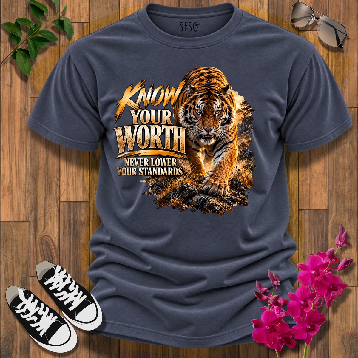 "Tiger" T-Shirt Never Lower Your Standards