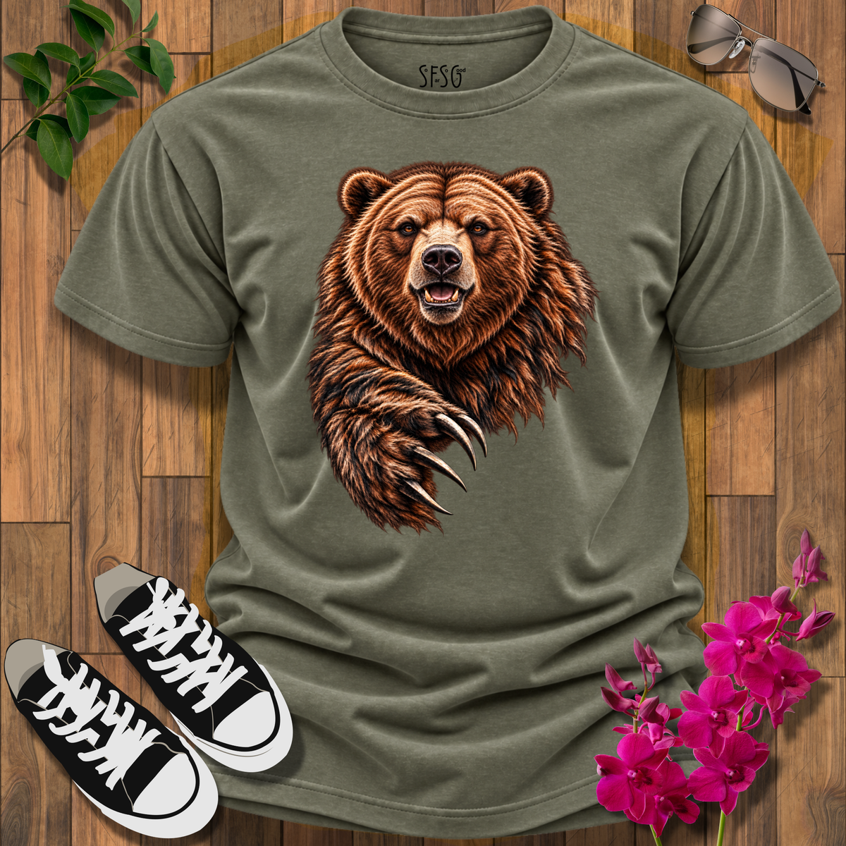 'Bear' T-Shirt — Rustic Wildlife Graphic Tee for Nature Lovers