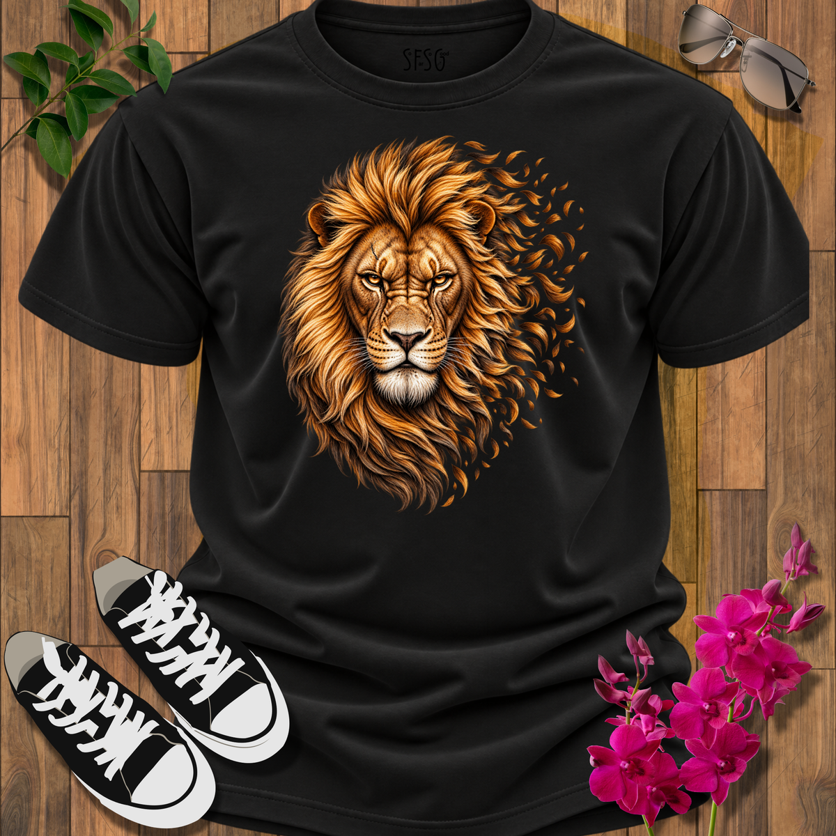 'Fierce Faded' T-Shirt — Regal Majestic Lion Graphic Tee