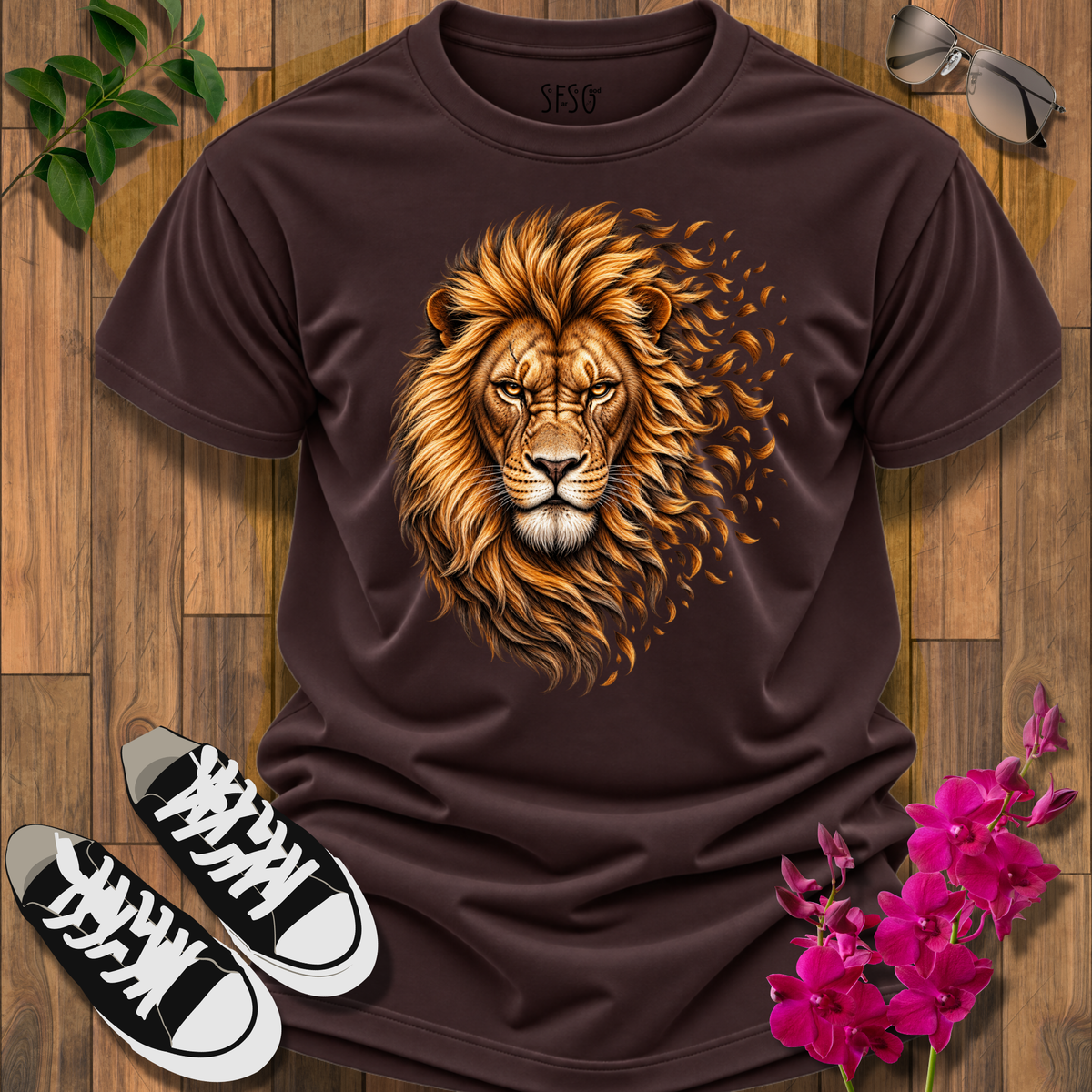 'Fierce Faded' T-Shirt — Regal Majestic Lion Graphic Tee