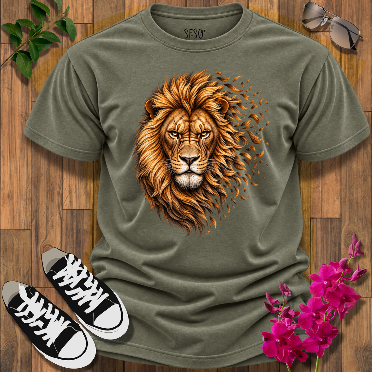 'Fierce Faded' T-Shirt — Regal Majestic Lion Graphic Tee