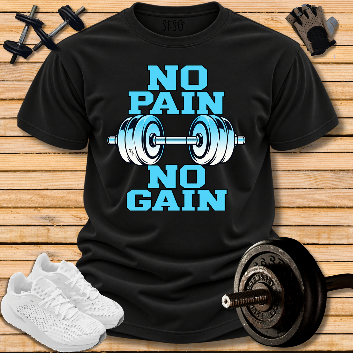 "No Pain" T-Shirt Gym Workout soft Tee
