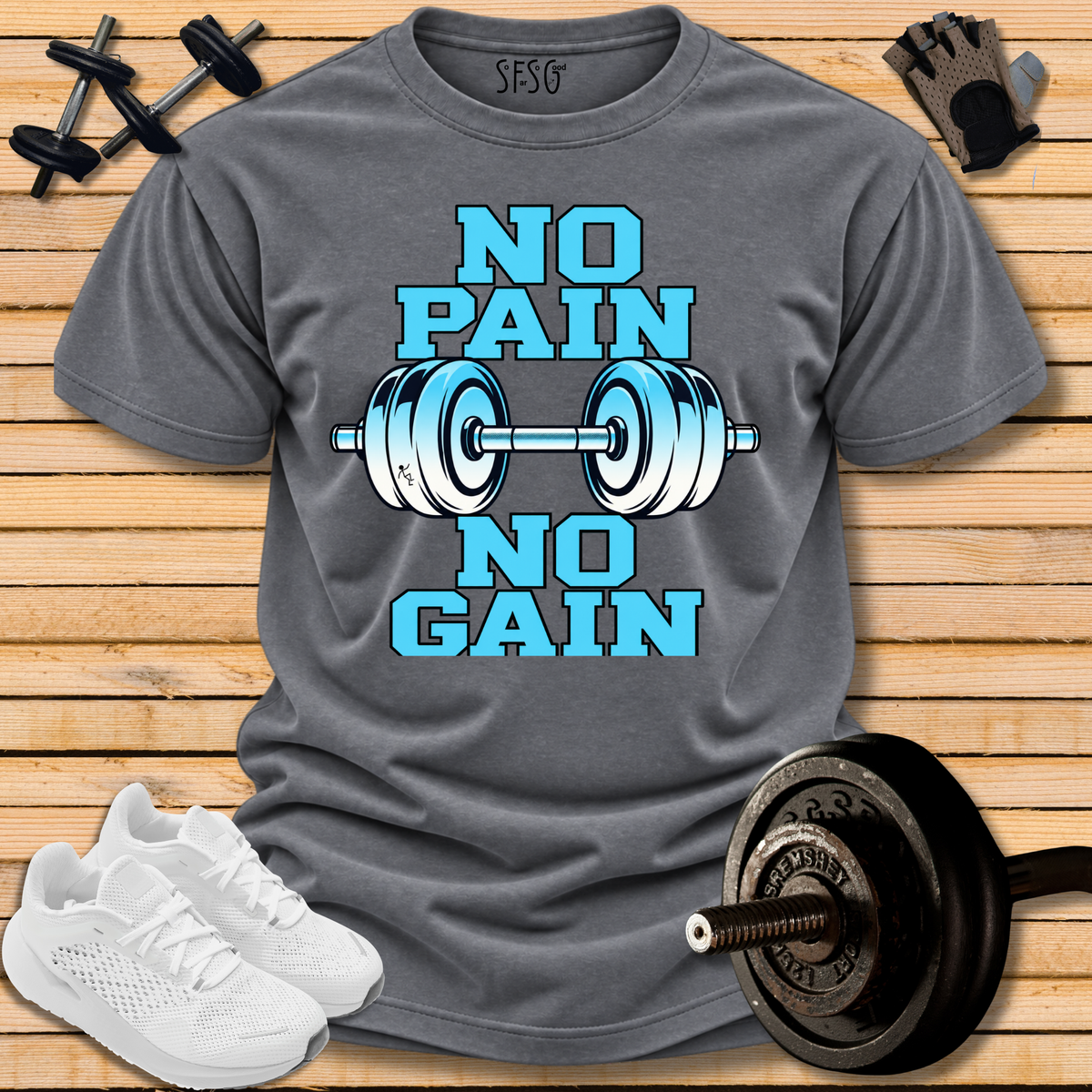 "No Pain" T-Shirt Gym Workout soft Tee