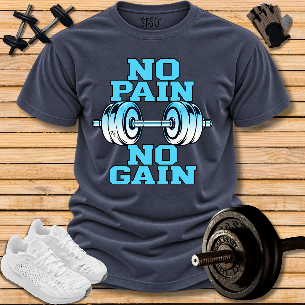 "No Pain" T-Shirt Gym Workout soft Tee