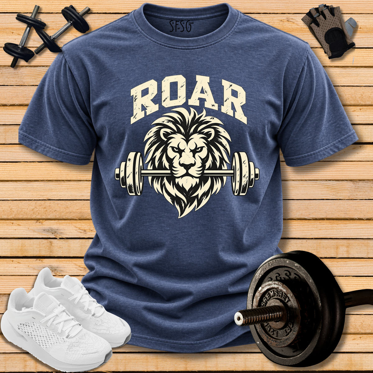 'Roar'T-Shirt —  Gym Lion Motivational Workout Tee