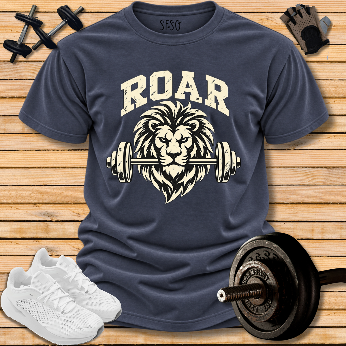 'Roar'T-Shirt —  Gym Lion Motivational Workout Tee