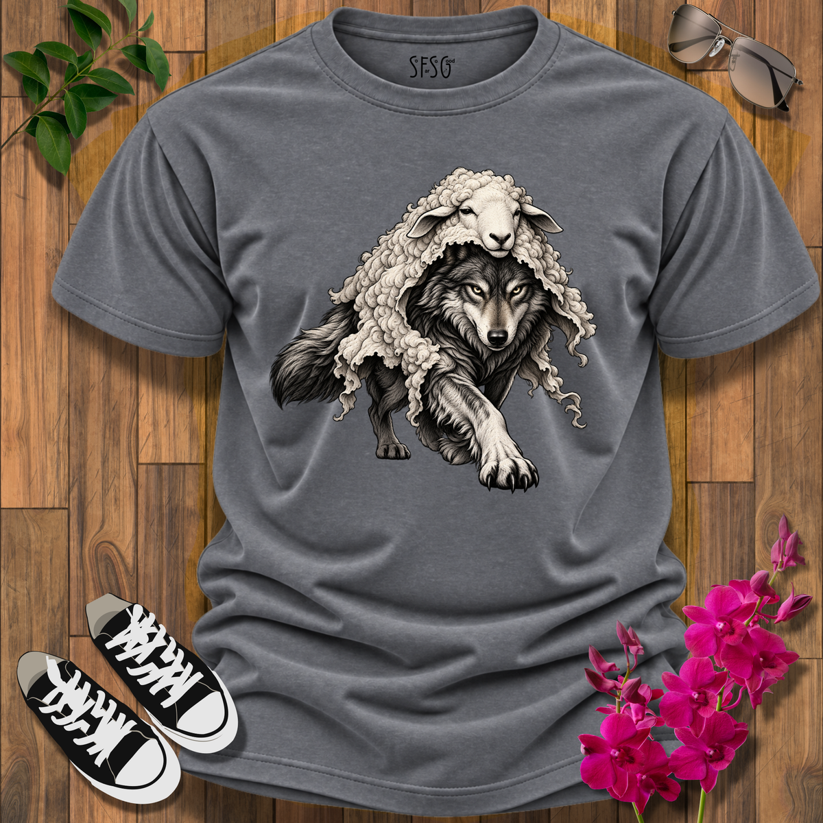 'Wolf in Sheep' T-Shirt — Dark Graphic Tee for Bold Style