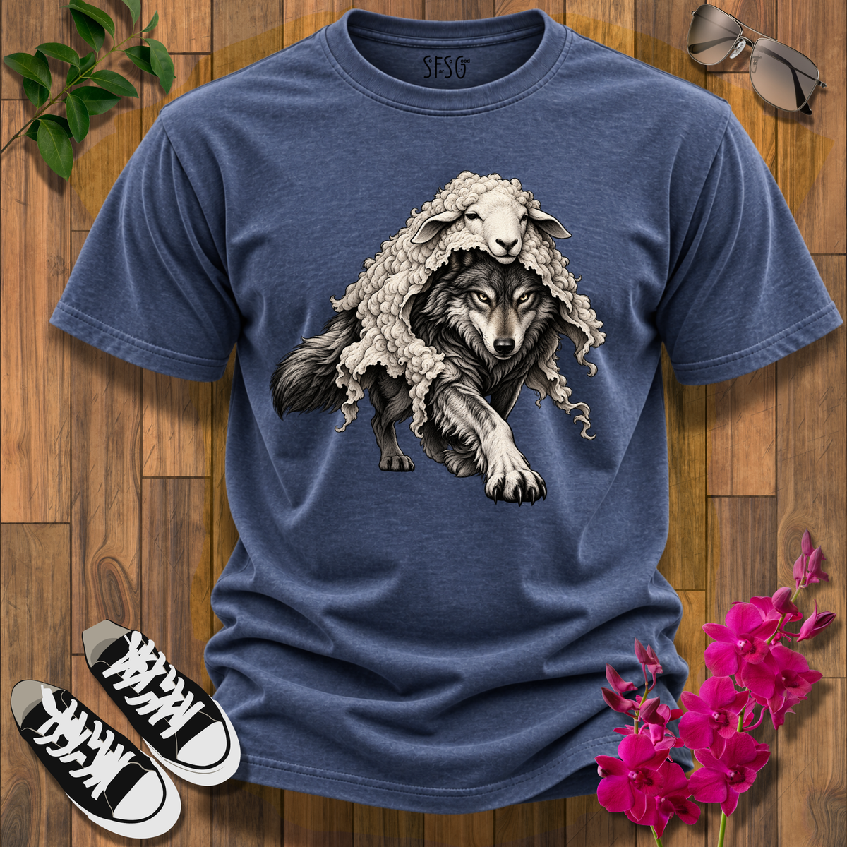 'Wolf in Sheep' T-Shirt — Dark Graphic Tee for Bold Style