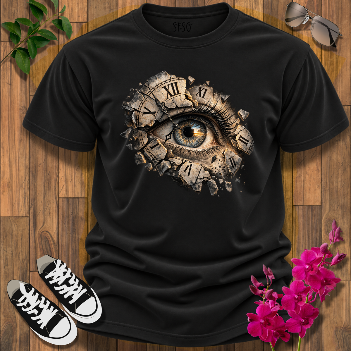 Eye of Time Graphic T-Shirt — Steampunk Clockwork Eye Tee