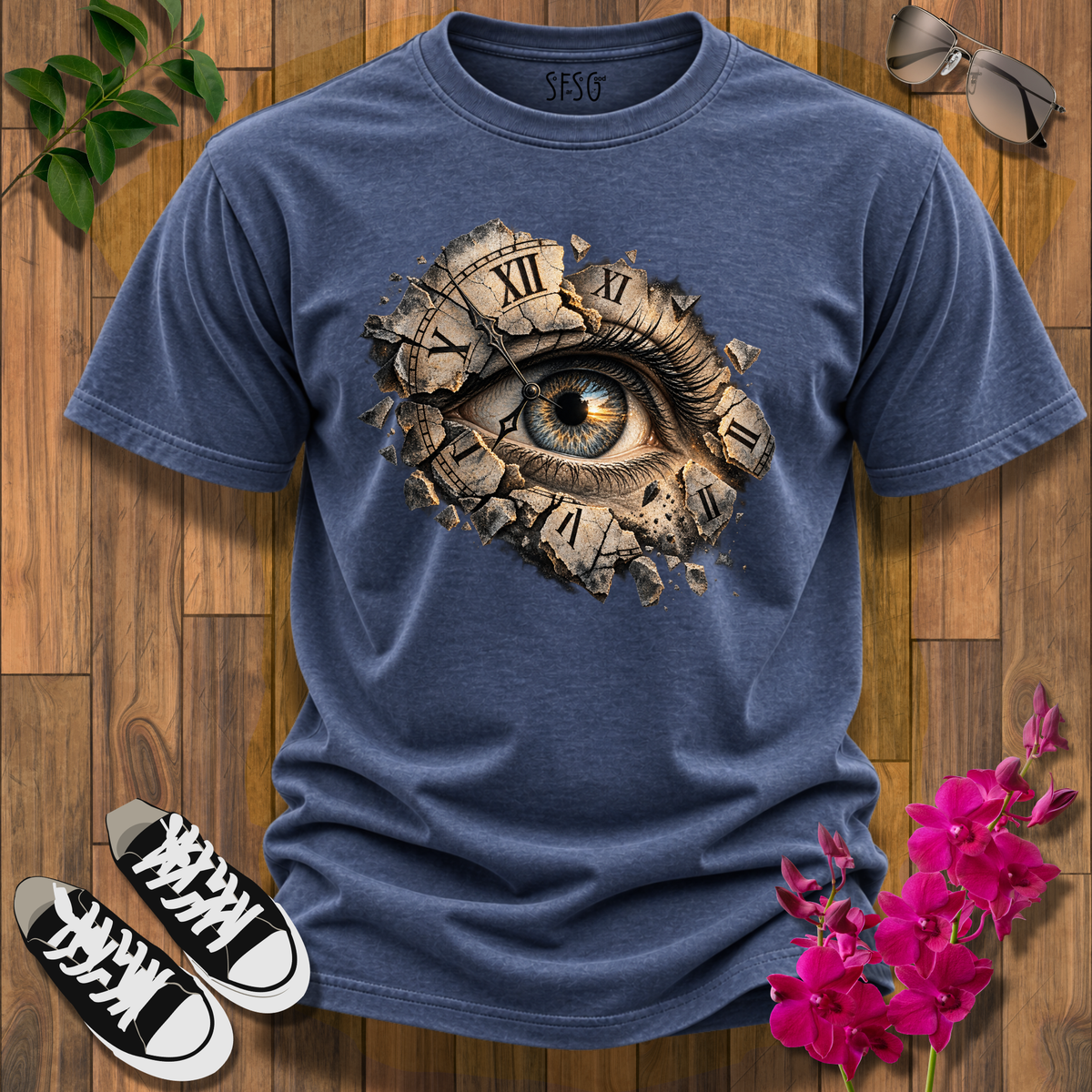 Eye of Time Graphic T-Shirt — Steampunk Clockwork Eye Tee