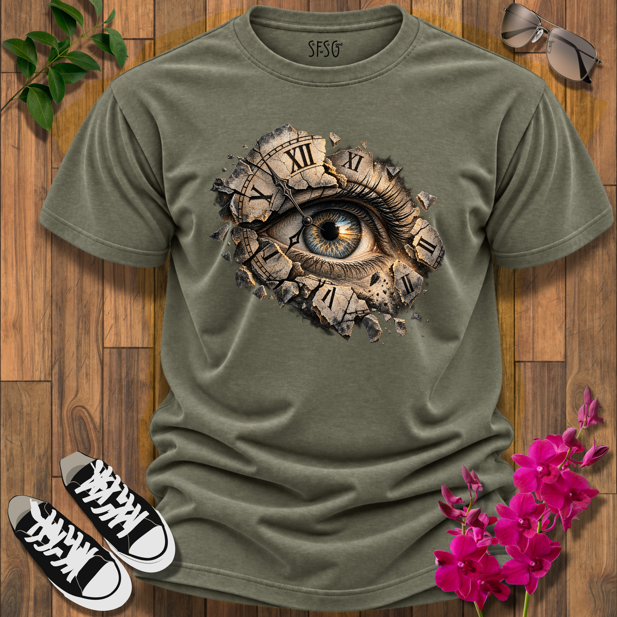 Eye of Time Graphic T-Shirt — Steampunk Clockwork Eye Tee