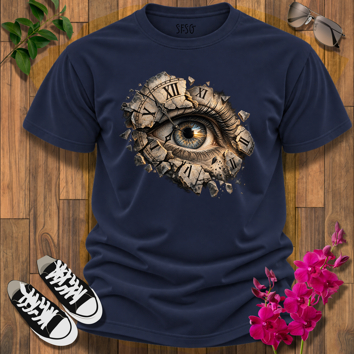 Eye of Time Graphic T-Shirt — Steampunk Clockwork Eye Tee