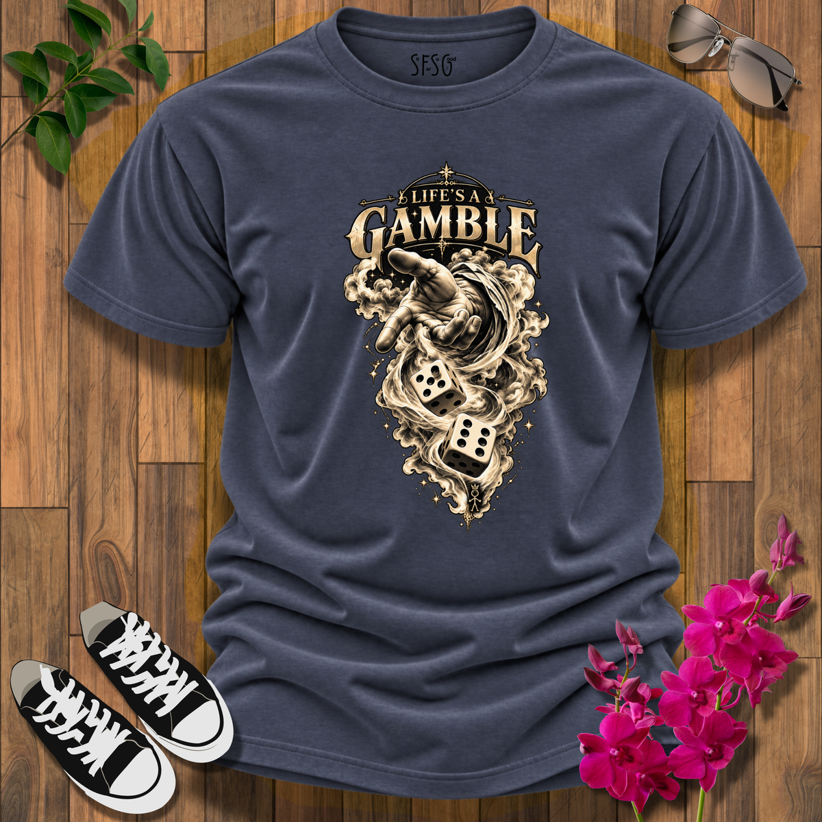'Roll the Dicw' T-Shirt Life's a Gamble Graphic Tee