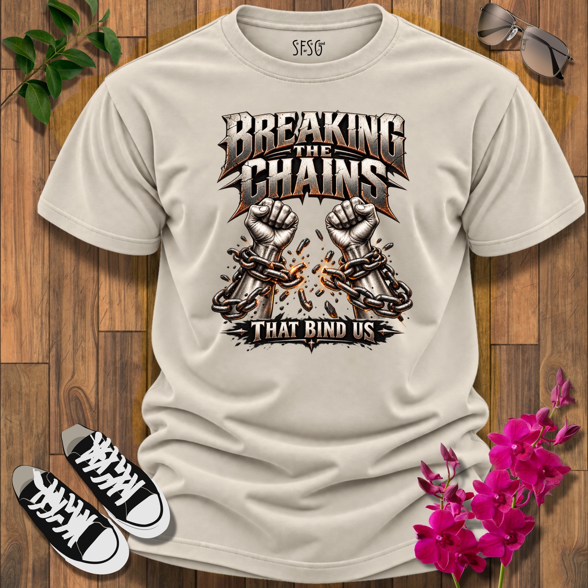 'Unbound" T-Shirt Broken Chains Freedom Graphic Tee