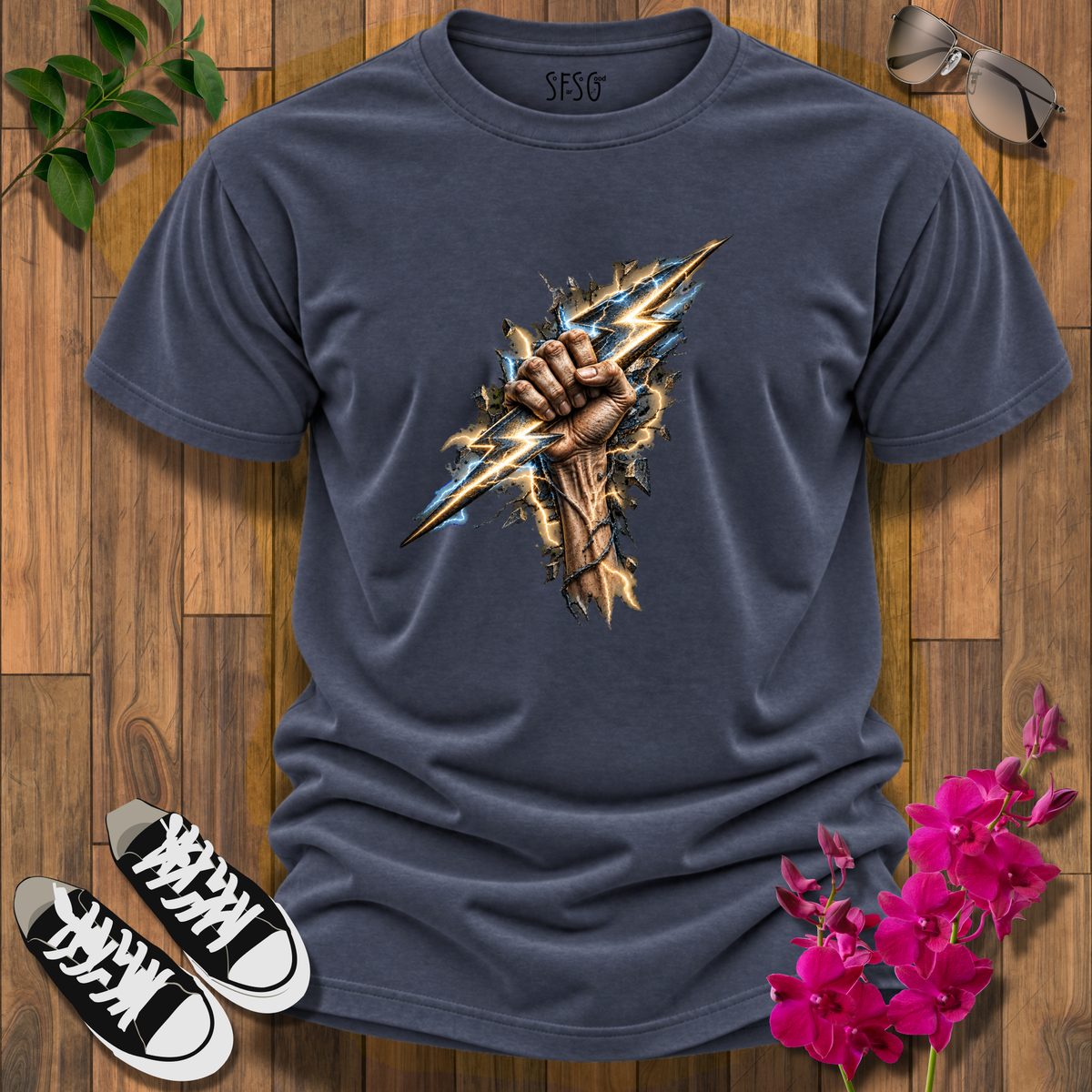 'Charged' T-Shirt Lightning Graphic Tee