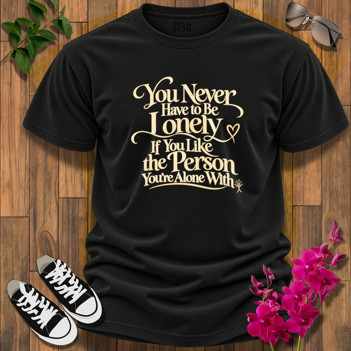 'Never Alone' T-Shirt Inspirational Quote Tee
