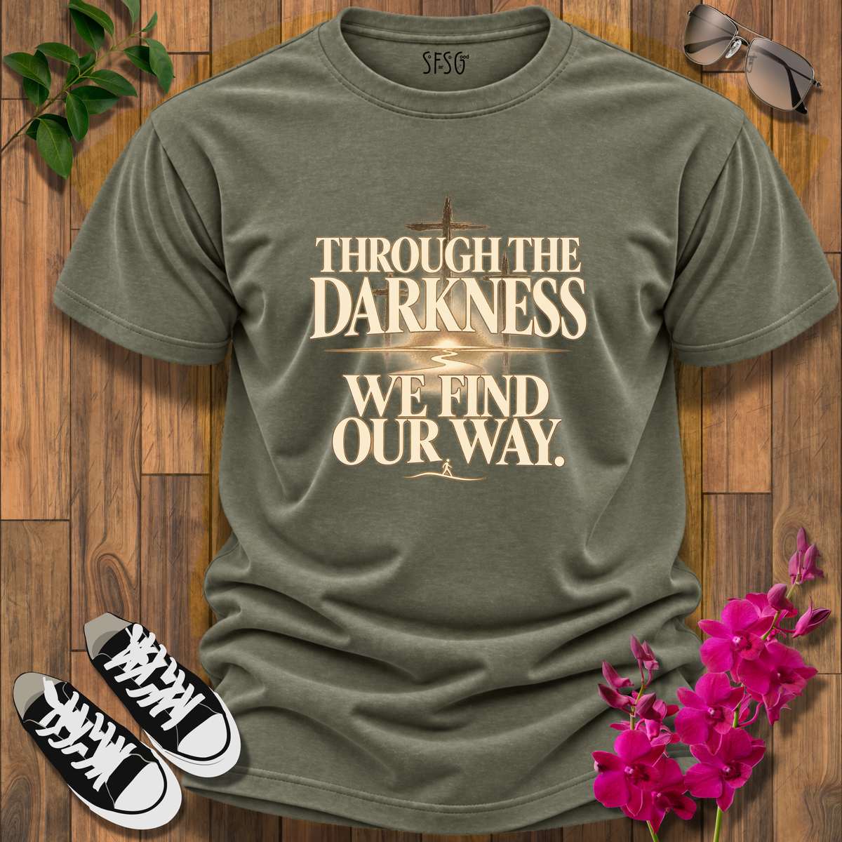 'Through the Darkness' T-Shirt Inspirational Tee