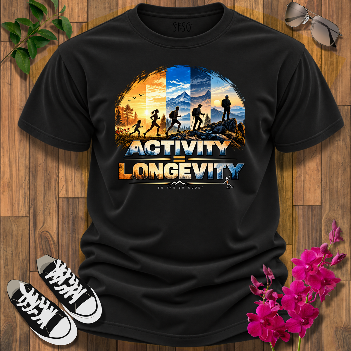 'Longevity' T-Shirt Graphic Fitness Outdoors Tee
