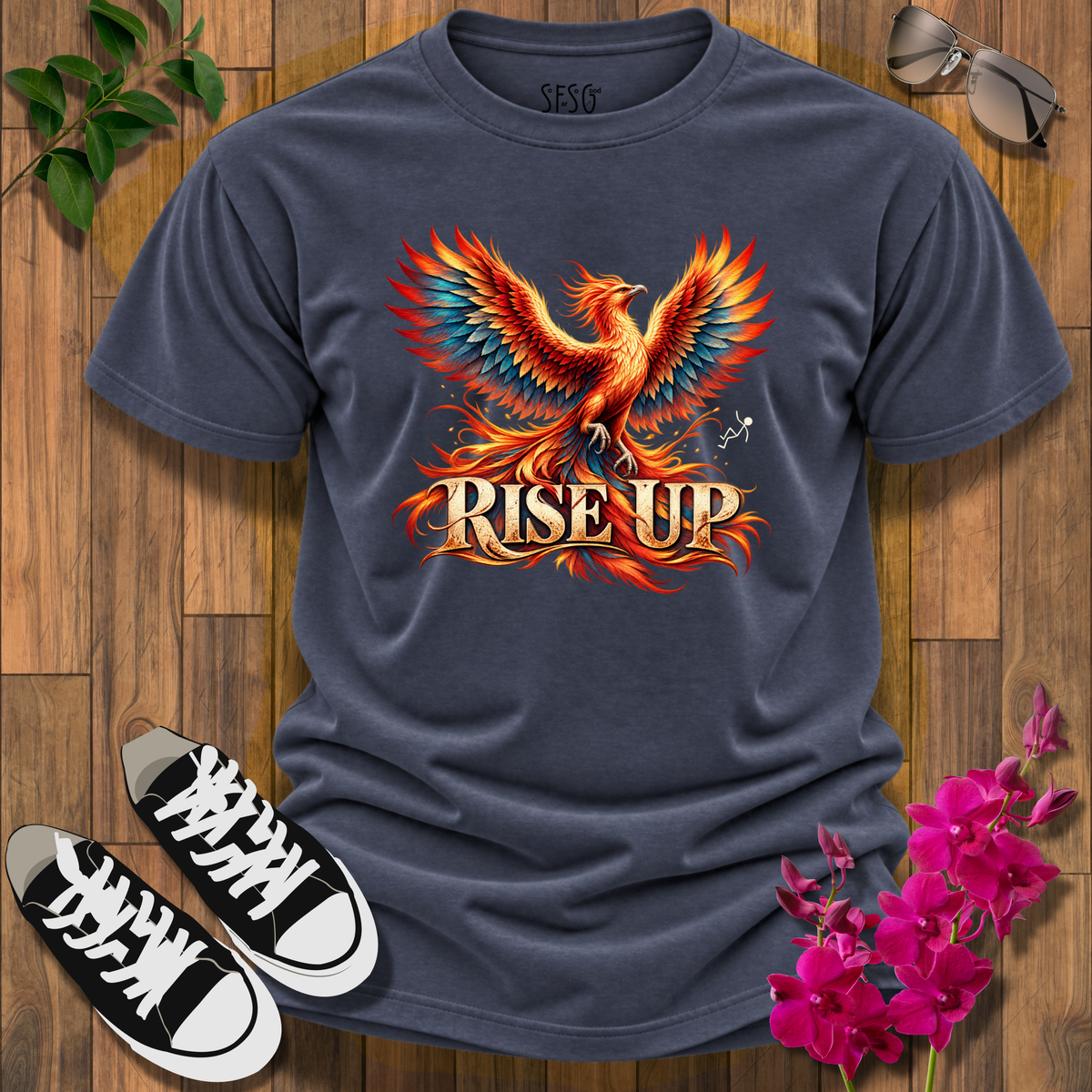 "Rise Up" T-Shirt — Fiery Rebirth Graphic Tee