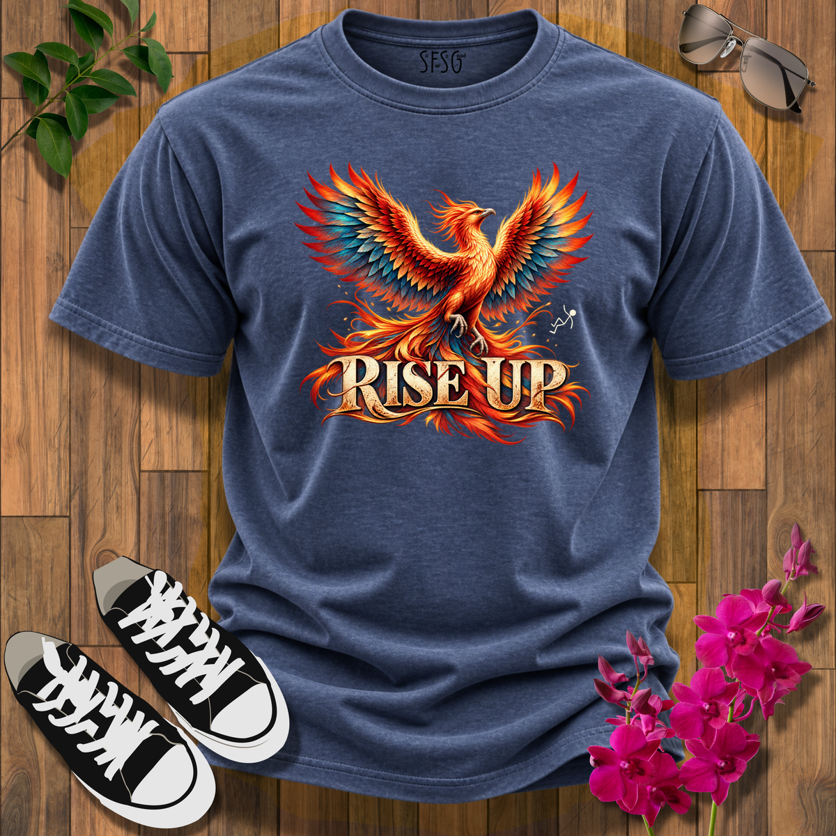 "Rise Up" T-Shirt — Fiery Rebirth Graphic Tee